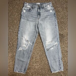Zara high rise distressed boyfriend jeans